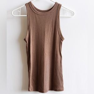 High Neck Ribbed Tank Top